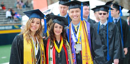 Latino students celebrating graduation